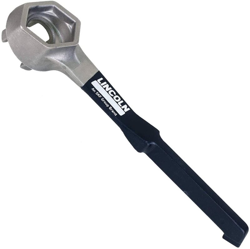 Lincoln 5841 Drum Plug Bung Wrench for 15, 20, 30 and 55 Gallon Barrels, 2" Bungs, 3/4" Vent Plugs, Plastic/Steel Drums, Non-sparking, Non-corrosive Aluminum Construction, Textured Grip - Image 1